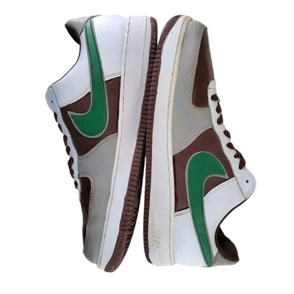 Nike Air Force 1 AF-1 \'82 Sneaker Green Brown White Men Sz 13 Casual 060406 2006 main image 9